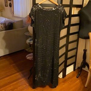 Black Sequin Evening Dress
